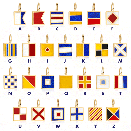 Mini Enamel Nautical Flags | Gold Vermeil