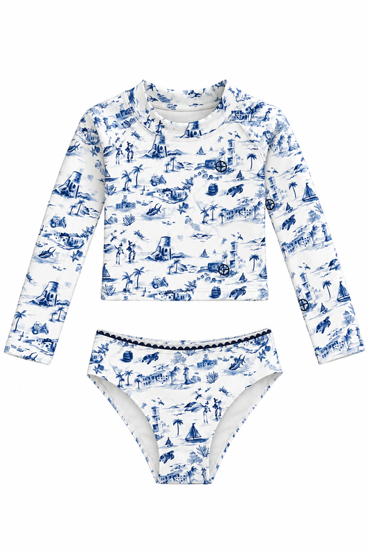 Girls Toile Rashguard Set