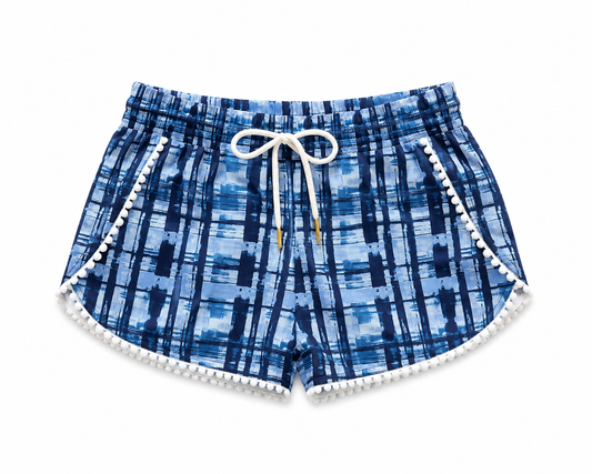 Pom Pom Short in Passage Plaid