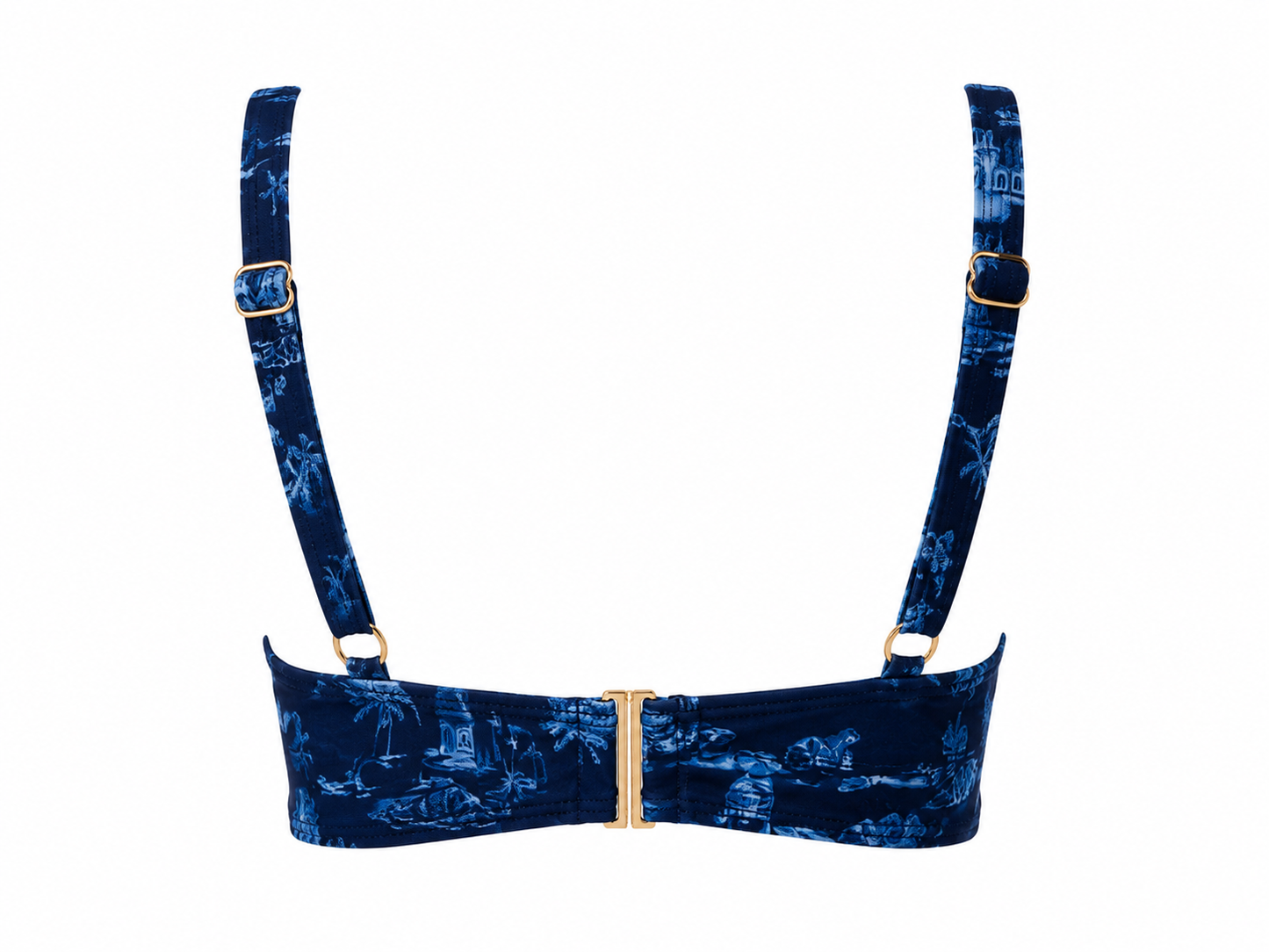 The Perry Swim Top in Navy Toile