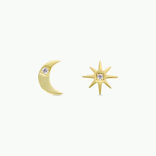 Sun & Moon Stud Earrings