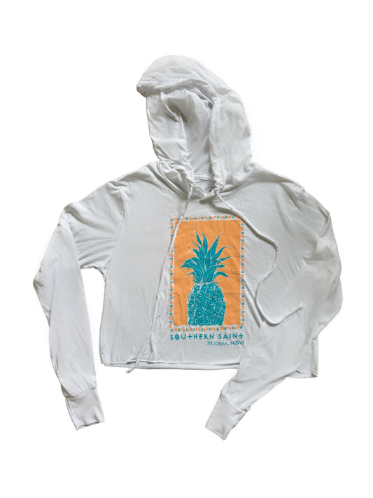 Cropped Long Sleeve Pineapple Logo Tee