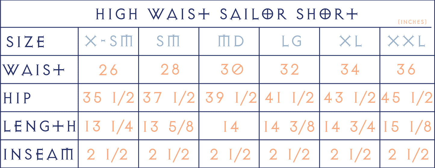 Women's High Waist Sailor Short | White