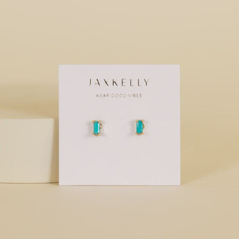 Turquoise Baguette Studs