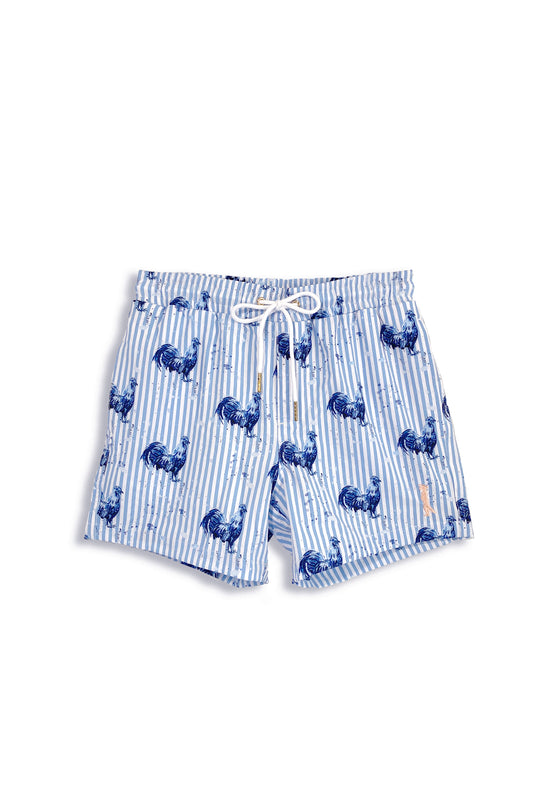 Youth Swim Trunk | Seersucker Rooster