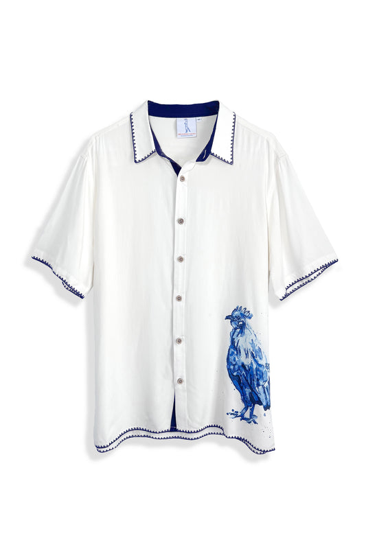Camisa con botones SS para hombre | Colocación del gallo