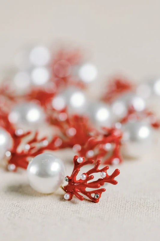 Pearl Coral Mini Earrings