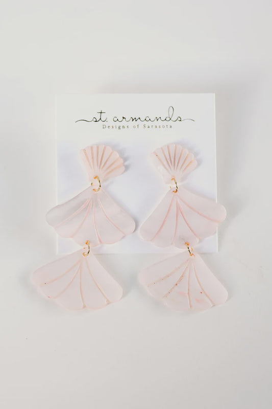 Pink Mermaid Shell Drop Earrings