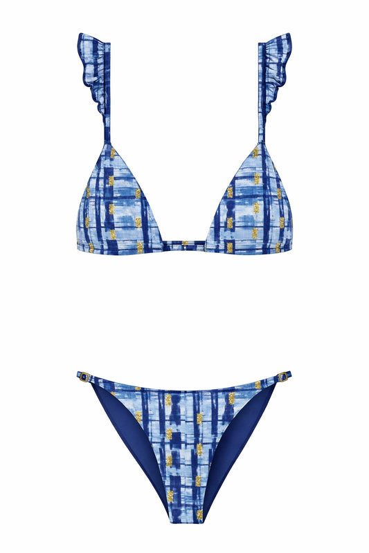High Hip Bikini Bottom in Passage Plaid