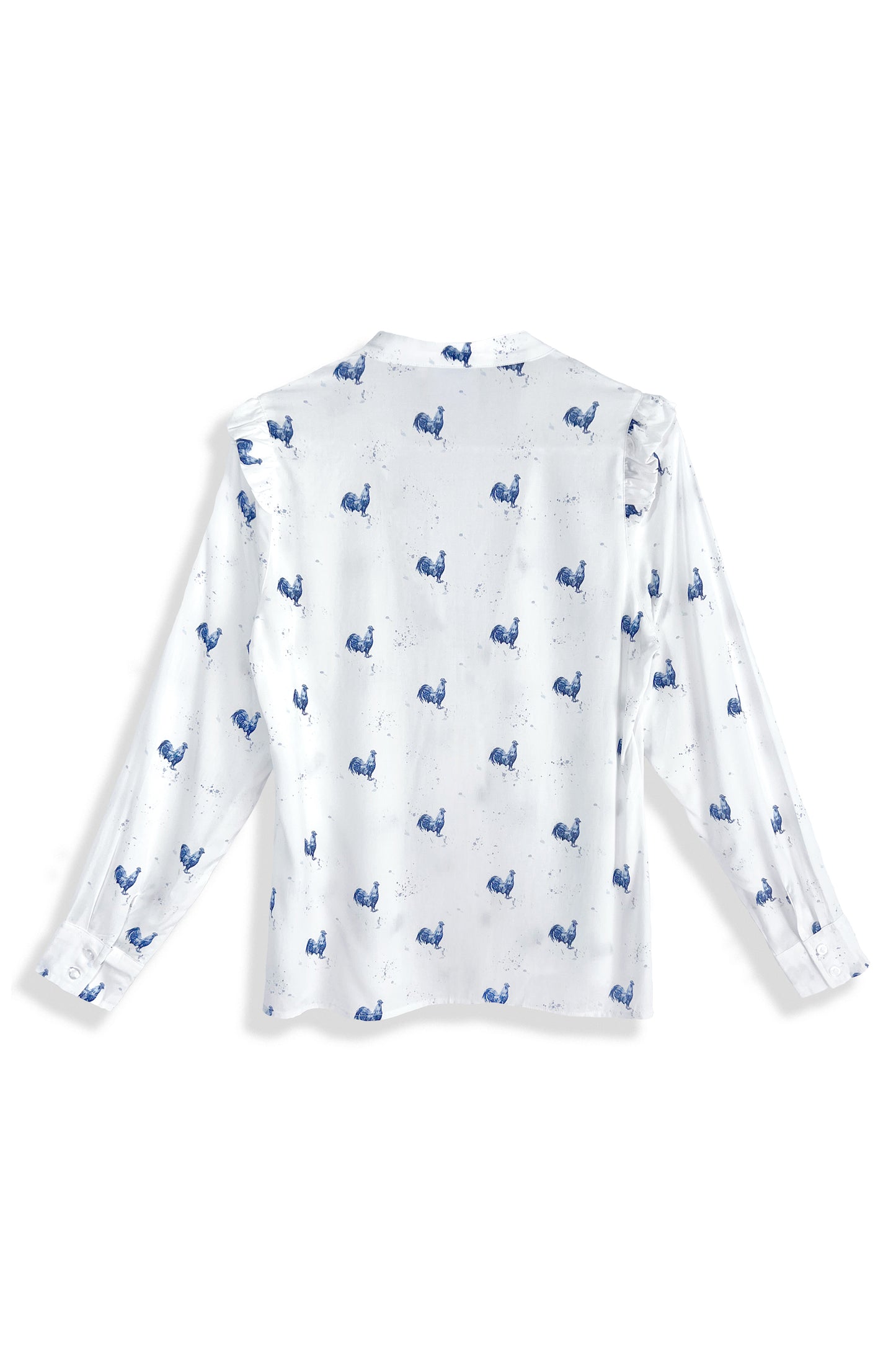 Women's Rooster Ruffle Button-up Top