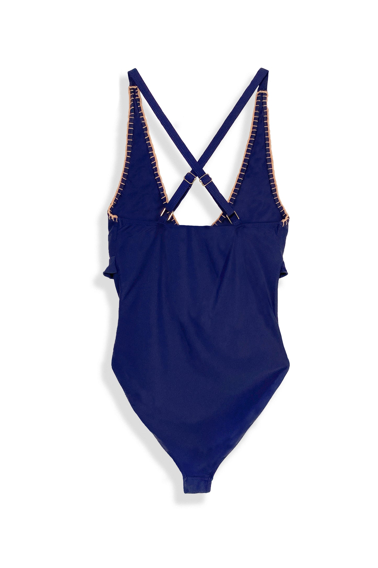 Ruffle Plunge One Piece | Navy