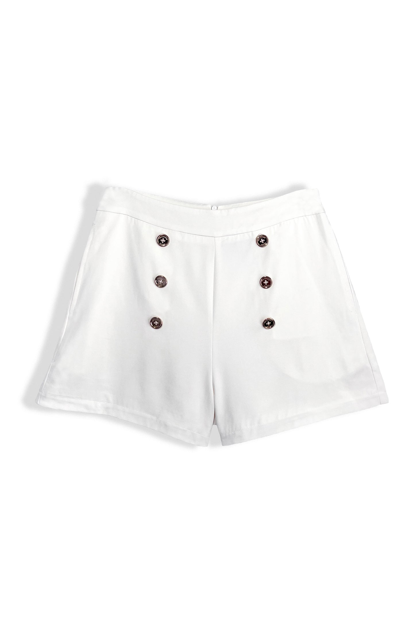 Women's High Waist Sailor Short | White