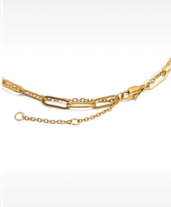 Pearl Necklaces Perfection 18K PVD Gold: Paperclip