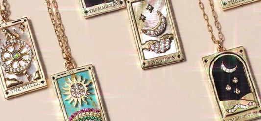 Tarot Card Necklace- The Moon- NEW Style Necklace: White classic