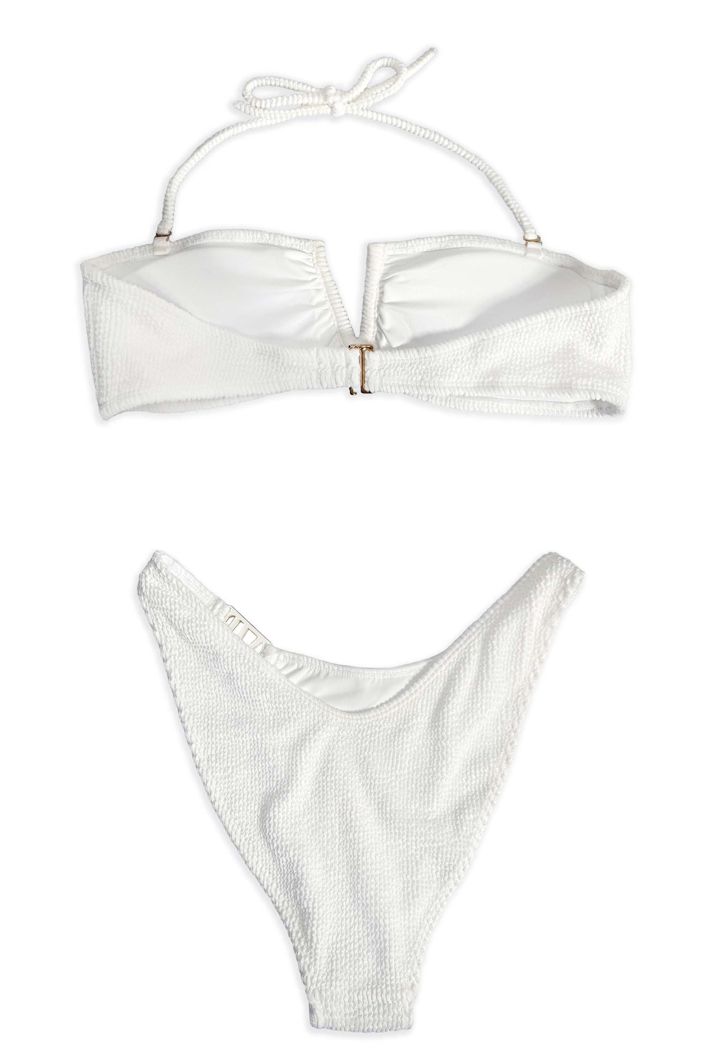 V-Wire Bandeau Bikini Top | White