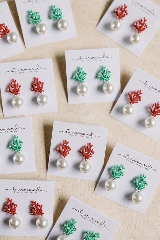 Pearl Coral Mini Earrings | Turquoise
