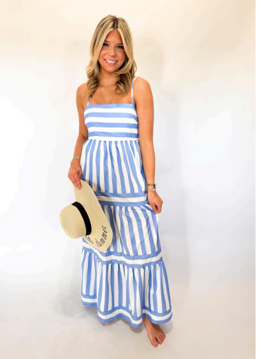 Blue Stripe Maxi Dress