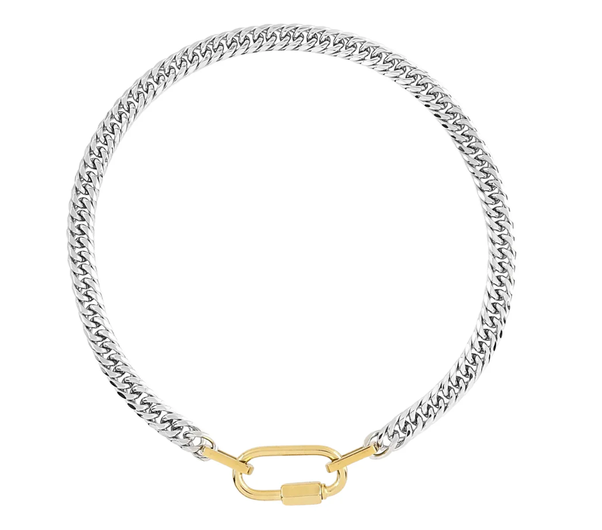 Evil Eye Carabiner 2 in 1 3 stand Necklace-PVD: 2stand