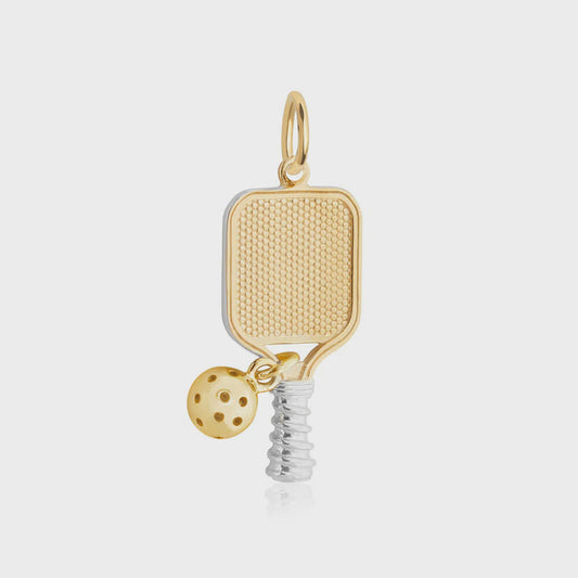Pickleball Racket Charm | Gold Vermeil