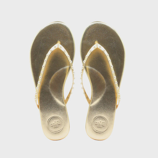 Indie Flip Flop | Gold Pearls