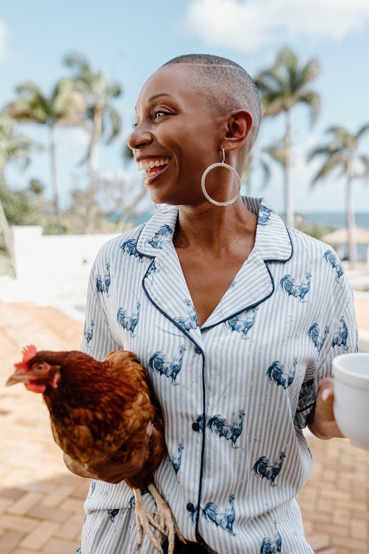 Conjunto de pijama de gallo para mujer