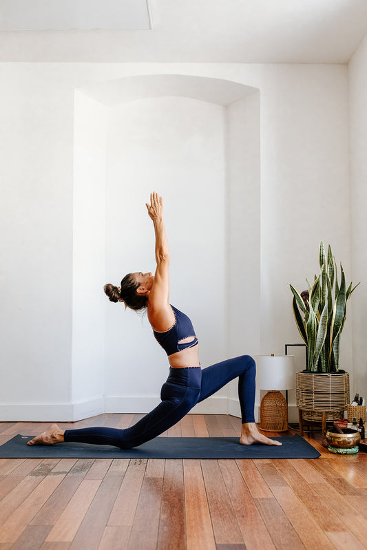High Waist Crochet Compression Leggings | Navy