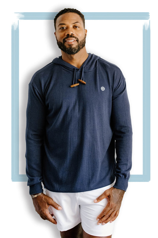 Men's Hooded Knit Sweater | Nauti Navy