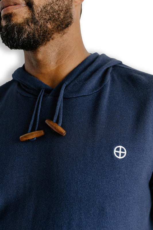 Men's Hooded Knit Sweater | Nauti Navy