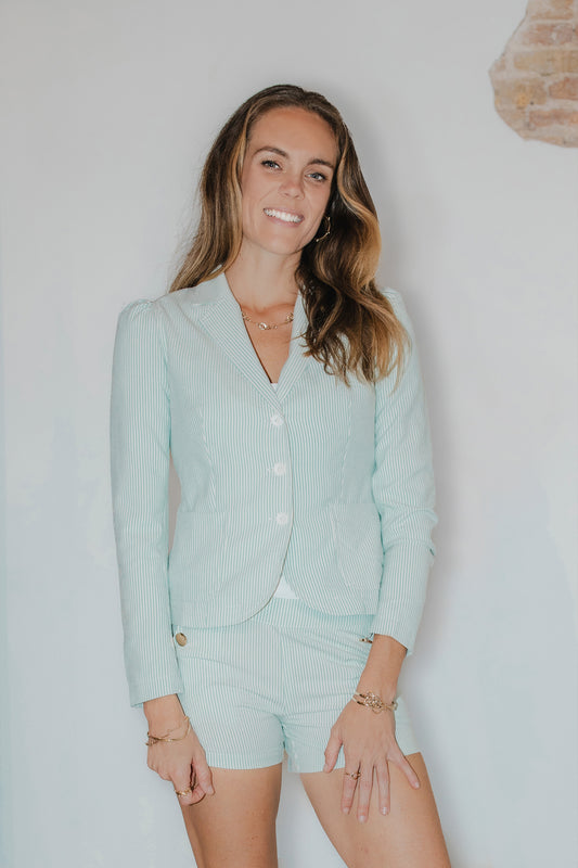 Women's Seersucker Shorts | Mint