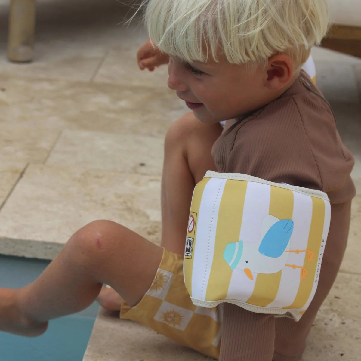 Kids Floaties | Sid the Seagull in Mustard Stripe
