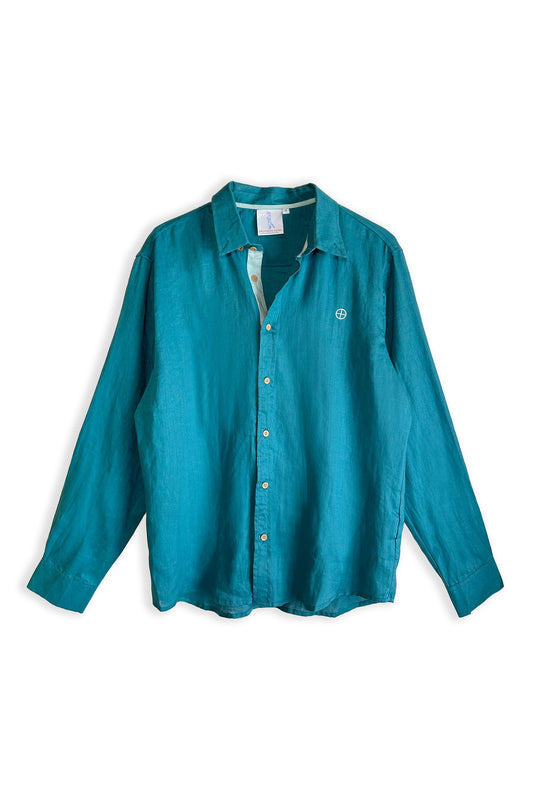 Men's Linen Button-down | Marine
