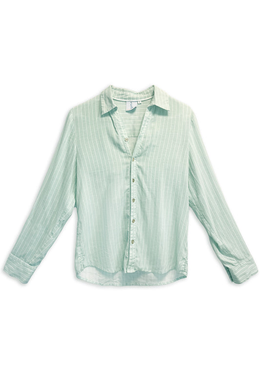 Women's Aprés Sea Buttondown Shirt | Mint Stripe