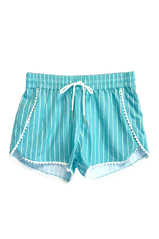 Pom Pom Short | Mint Seersucker