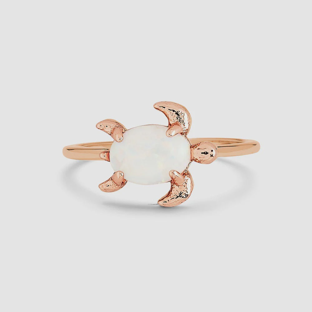 Opal Sea Turtle Ring | Rose Gold