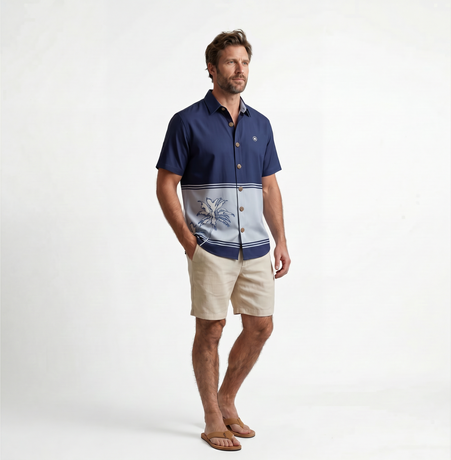 Wild Palms Men's Short Sleeve Button Up