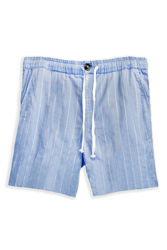 Men's Pinstripe Linen Short | Chambray
