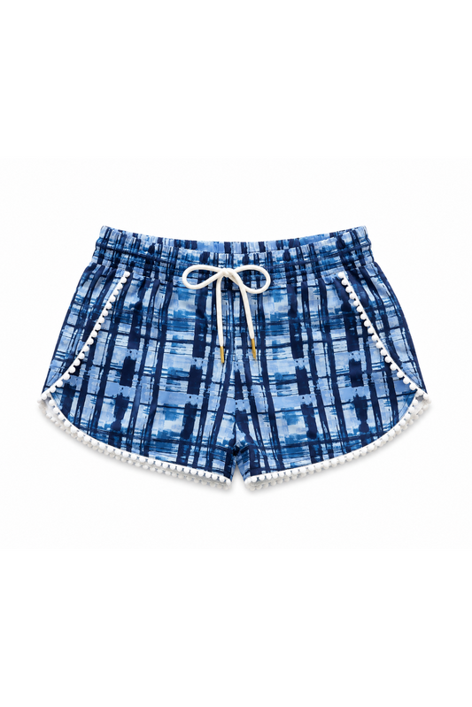Pom Pom Short in Passage Plaid