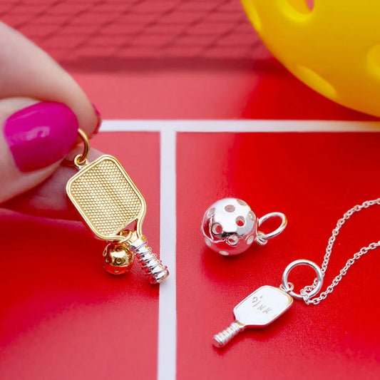 Pickleball Racket Charm | Gold Vermeil
