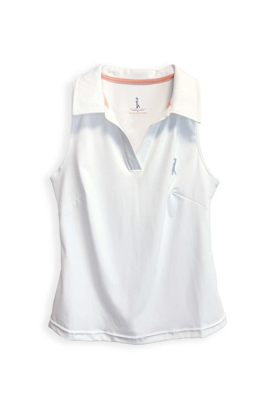 Introducing our new Golf/Tennis Shirt! Sleeveless slimming design featuring reflective logo and quick dry moisture wicking fabric. Pairs perfectly with our pleated skirts or running shorts!
