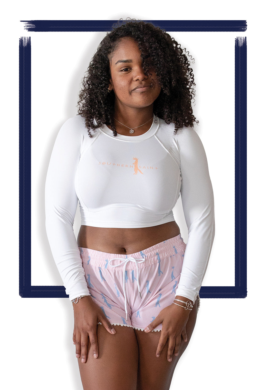 Women’s Fitted Crop Sun Shirt | White