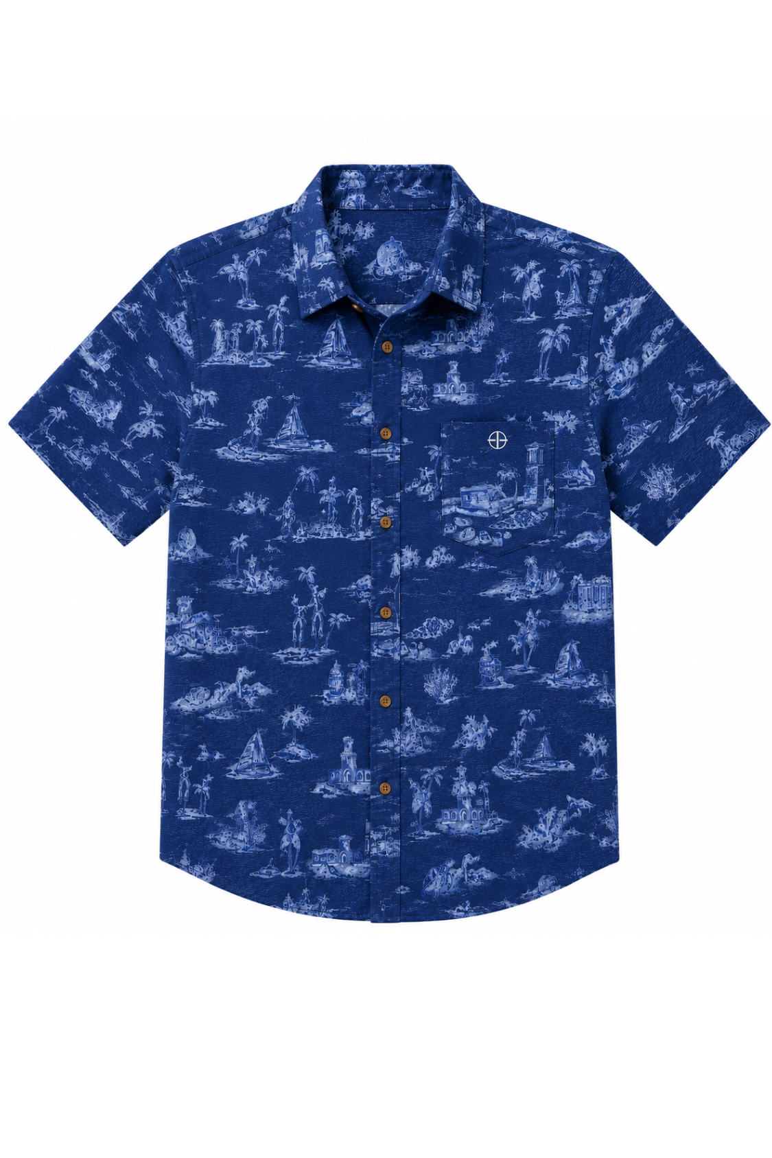 Lascaris Toile Men's Short Sleeve Button Up Shirt