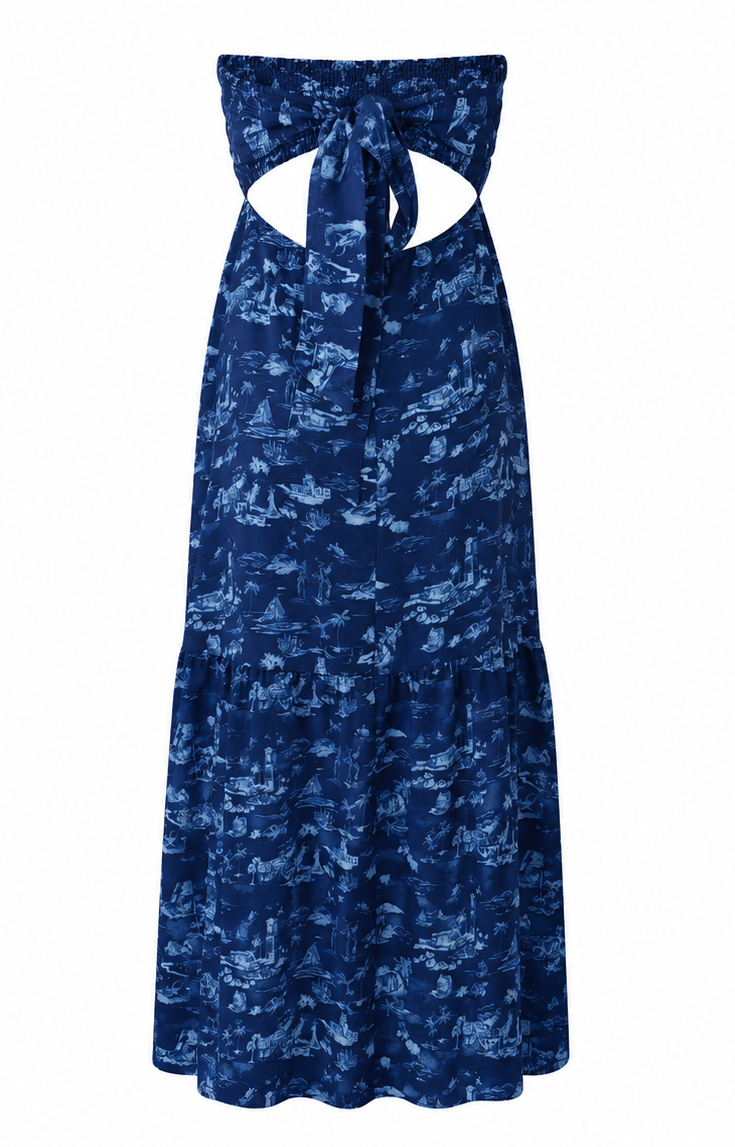 Lascaris Toile Strapless Maxi Dress