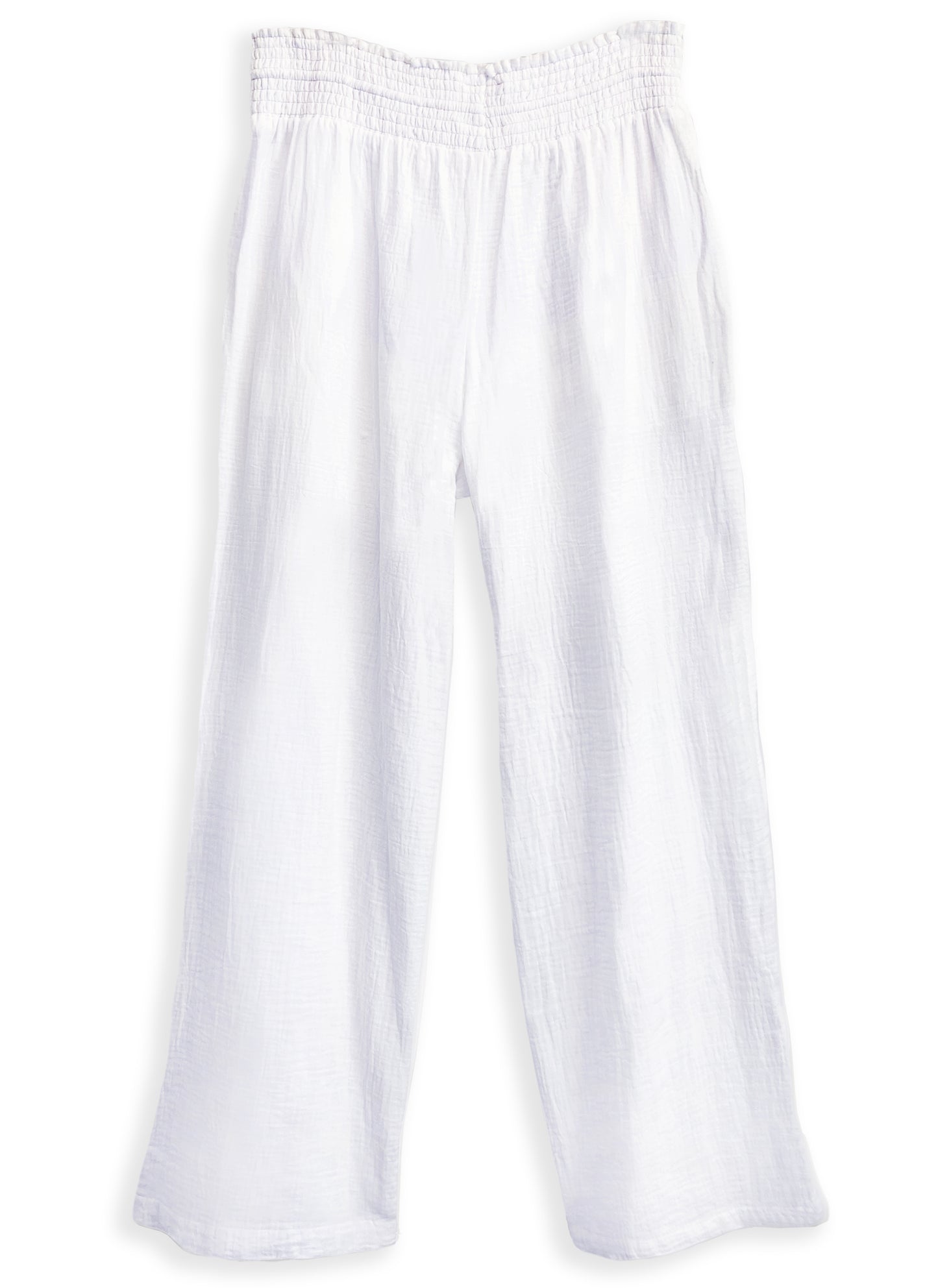 Women's Smocked Pants | White