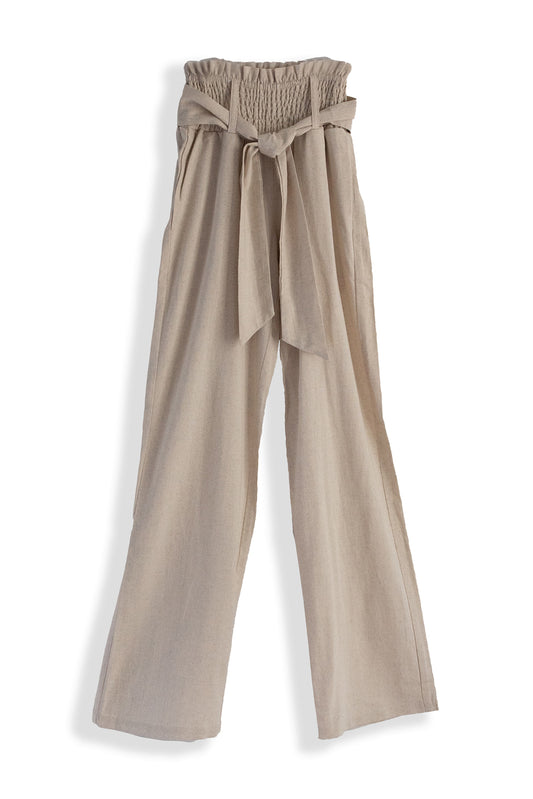 Women's Smocked Linen Pants