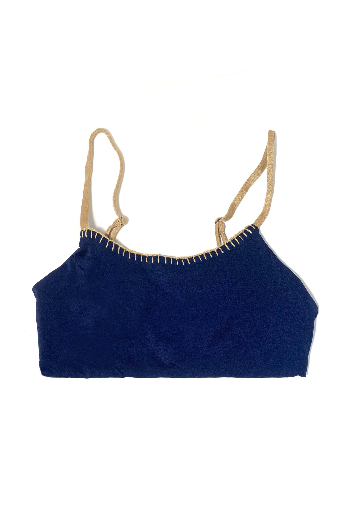 Navy/Gold Crochet Bralette Top