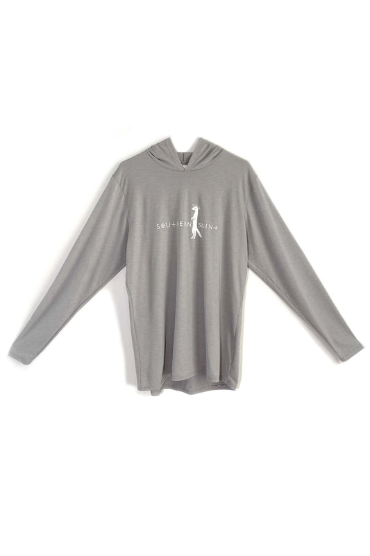 Camisa de sol con capucha y ajuste relajado para hombre | Cuero gris