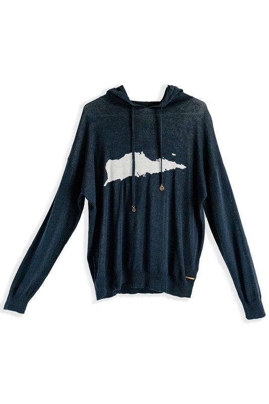 STX knitted Hoodie "The Polly" Nautical Navy