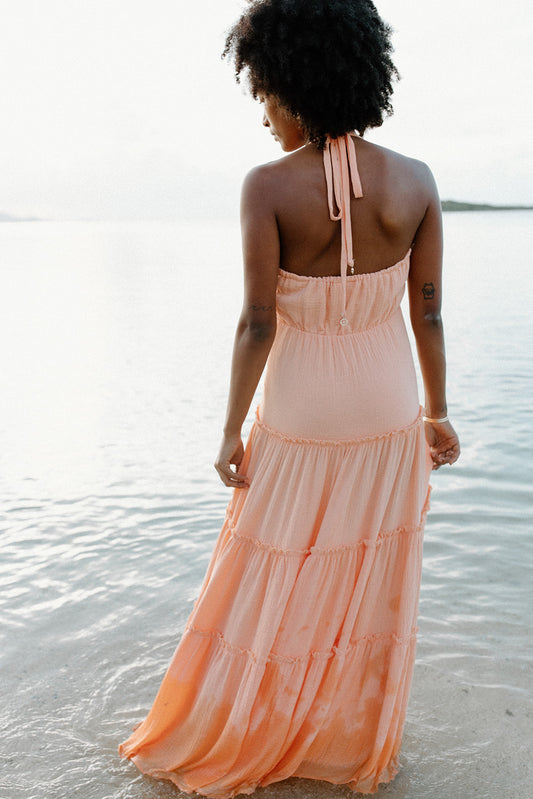 Peach Ruffle Dress