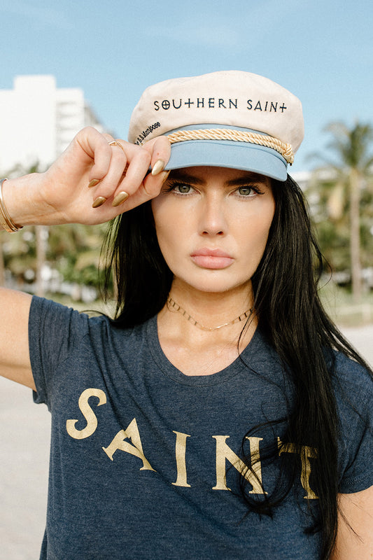Sombrero de capitán SS | Crema De Coco / Chambray
