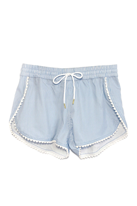 Pom Pom Short | Chambray Seersucker